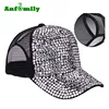 Personalized rhinestone cap Glitter Rhinestone Ponytail Baseball Hats