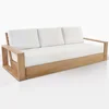Kuba Extra Large Wood Furniture Outdoor Teak Deep Seating Sofa with thick cushion