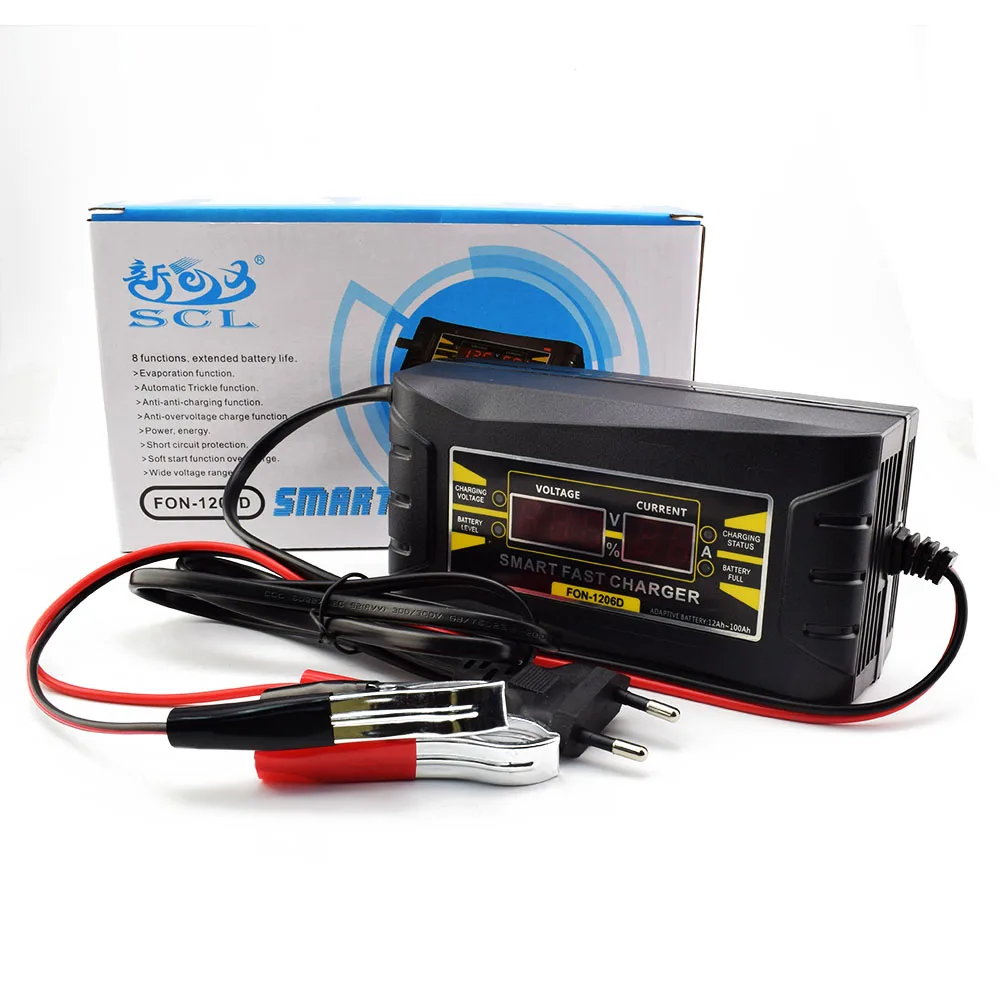 

LCD Display 6A 12V Gel Universal Storage Battery Charger, N/a