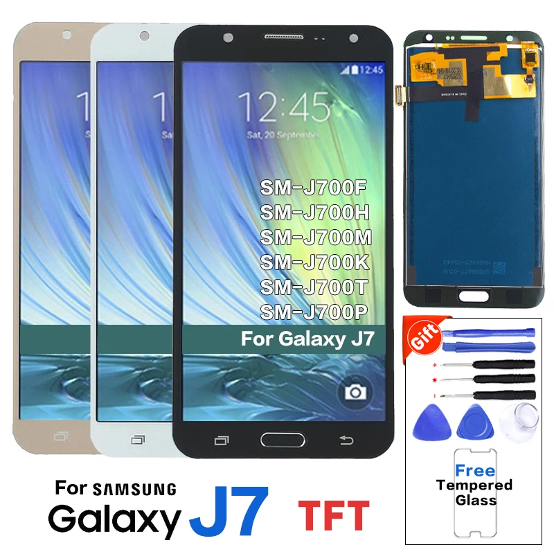 

For Samsung Galaxy J7 2015 J700 J700F J700H LCD Display with Touch Screen Digitizer Assembly Full assebly, Black;white;gold