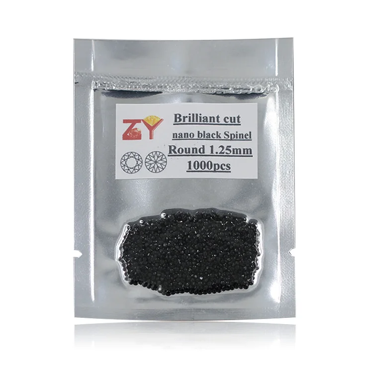 

China Factory Price Round Diamond Cut 1.00mm 1.25mm 1.5mm Natural Black Spinel