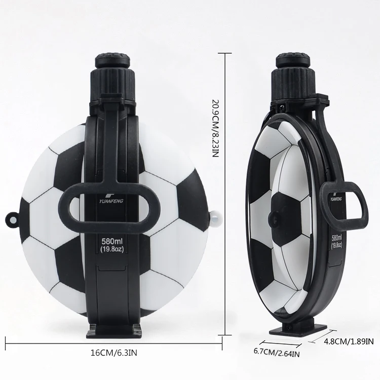 

Shenzhen hot sale silicone football collapsible foldable water bottle silicone, White