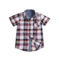 

XB137F factory in stock wholesale kids shirt plaid shirt factory goods quality boy polo t shirt f