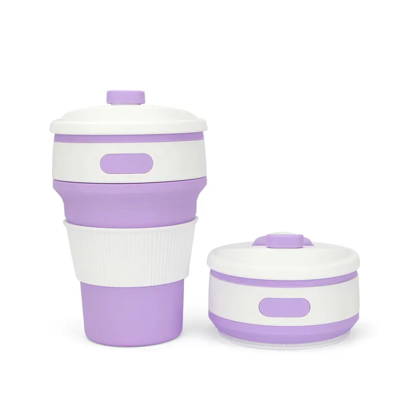 

BPA Free Collapsible Water Cup Food Grade Mug With Custom Logo Collapsible Silicone Folding Mug Cup, Customized color