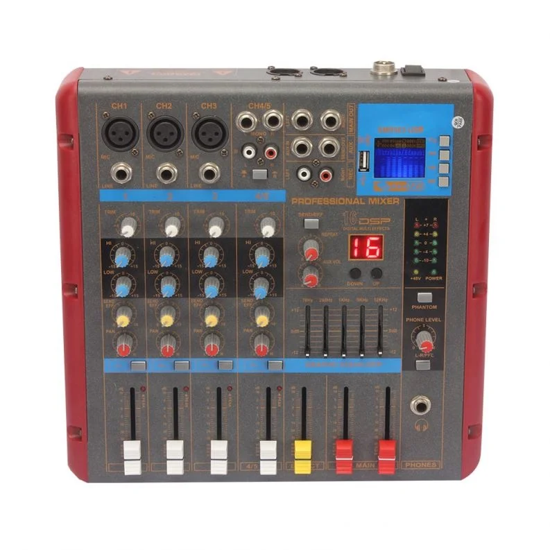 4 channels professional sound mixer usb interface controller bluetooth audio mixer