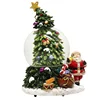 Navidad wind up Resin snowflakes Christmas tree water snow globe for gift
