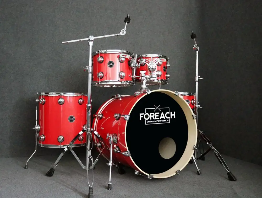 
Hot Sale FOREACH Wrapped Acoustic Drum Set Drum Kit 