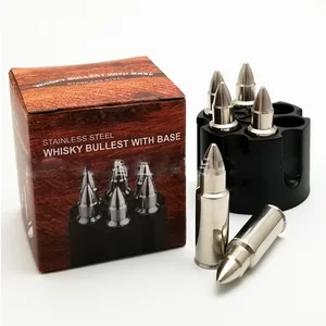 Image of 304 Stainless Steel Bullet Whiskey Stones for Cooling Wine Beer Whiskey Stone Ice Whiskey Cubes