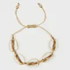 Fashion Adjustable Sea Shell Conch Link Knotted Chain Beach Summer Boho Bracelet Jewelry