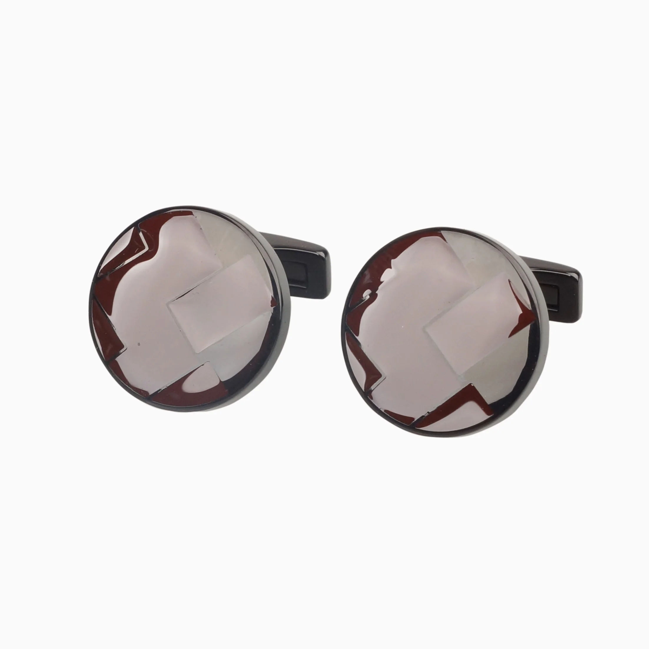 

Custom Round Cufflinks with Stone, Customized
