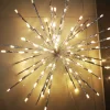 LED Christmas holiday decoration low voltage 16 inch 96 LED starburst light with iron branch silver paper wrap outdoor use