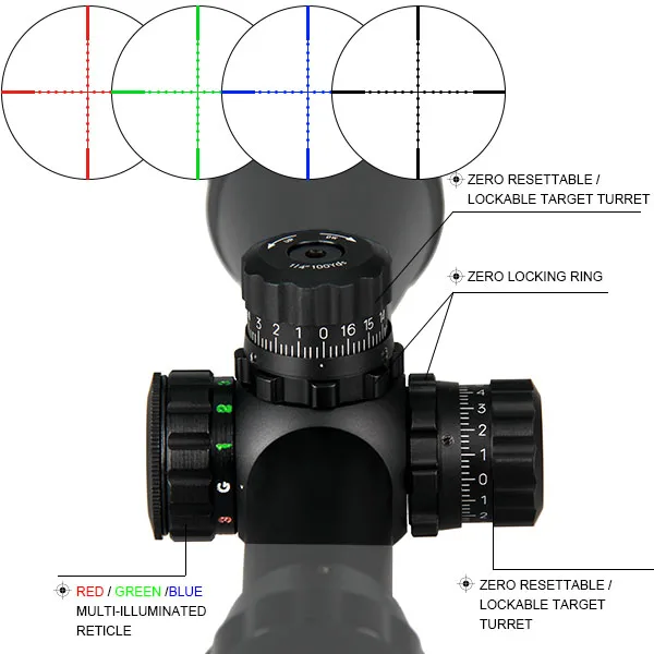 

Weapon aiming airgun rifle scope 3-9X32 AOL Mil-Dot scope 4 levels brightness illuminated telescope for hunting GZ1-0174