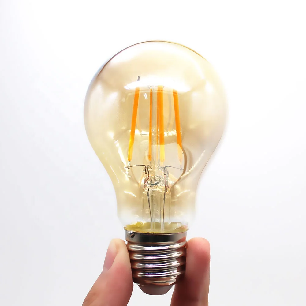 LED Filament A60(A19) 4W Light Edison Vintage Ampoule Bubble Ball Lamp non-Dimmable 2200K-6000K E27 E26 B22