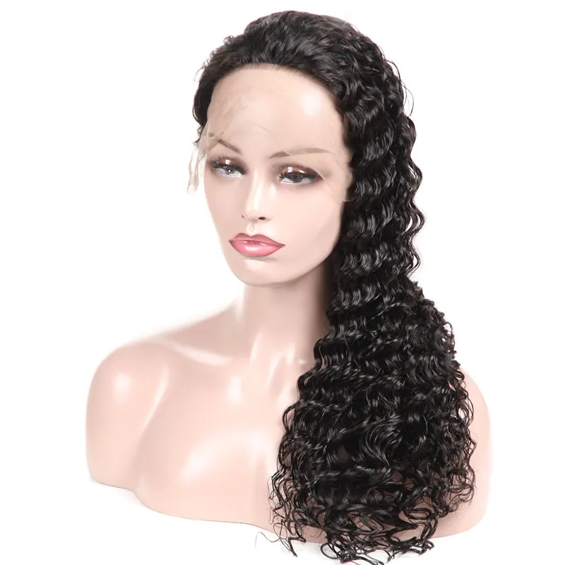 

Pre Plucked 8-26Inch Swiss Lace 130% 150% 180% Deep Wave Full Lace Human Hair Wig