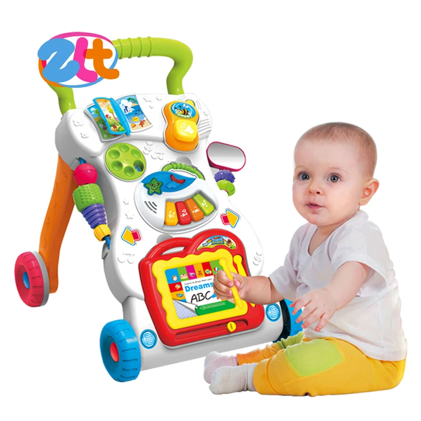 

China wholesale new model multifunction plastic music simple baby walker, As picture show