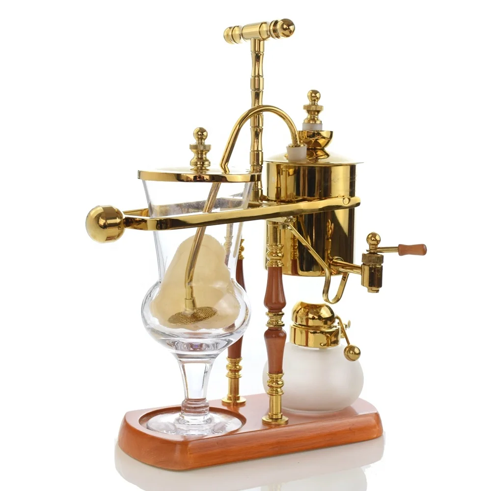 
Ecocoffee Kitchen Accessories Belgian Belgium Gloden Color Luxury Royal Family Balance Syphon Siphon Coffee Maker 
