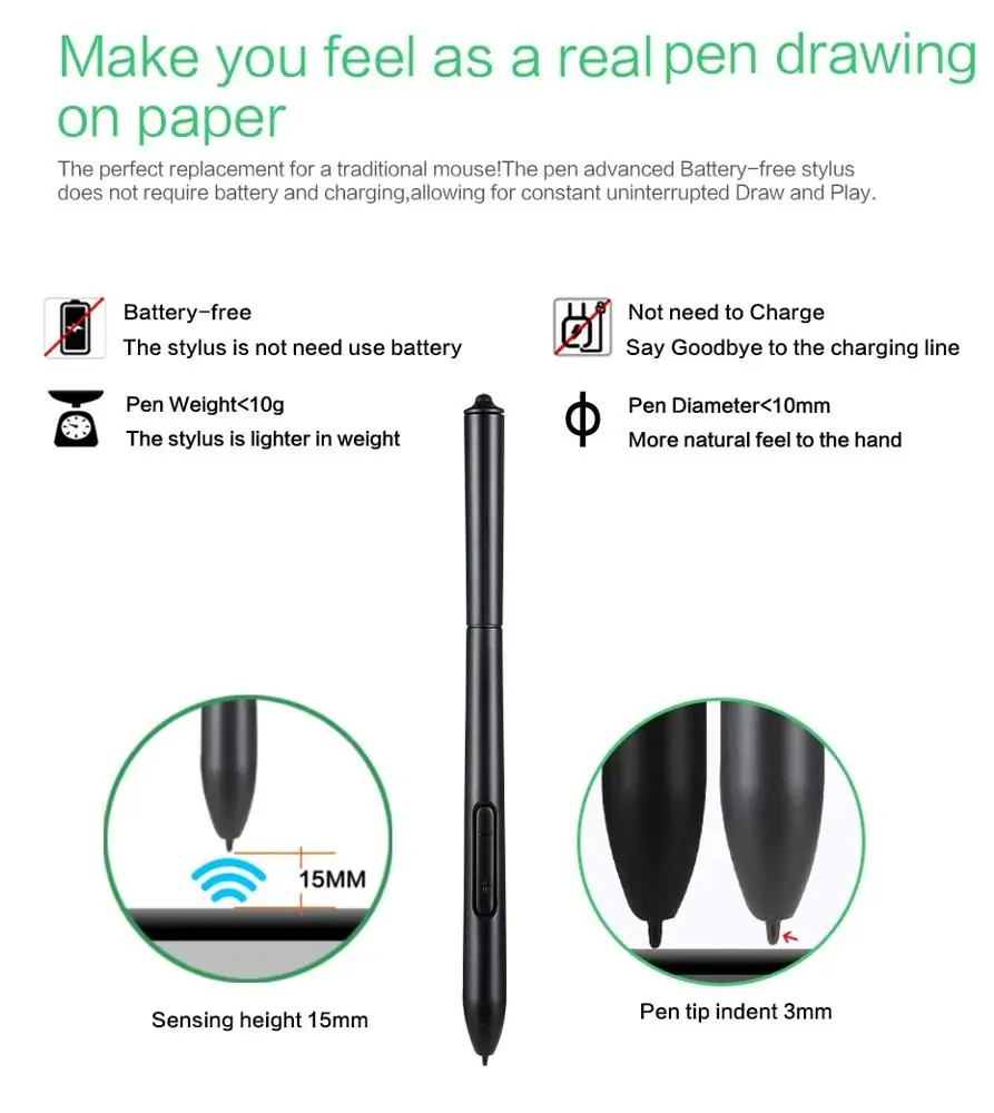 
Computer USB Portable PEN TABLET with 8192 levels passive pen 