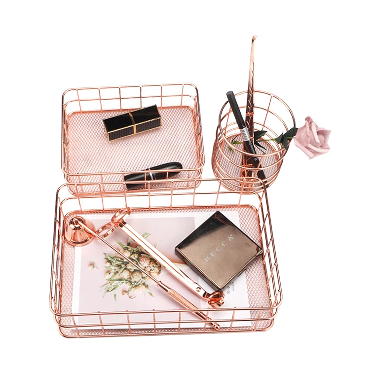 

Eco-Friendly european kitchen tool set kitchen storage basket, Rose gold