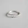 Handmade diamond-encrusted Z-style women's 925 sterling silver ring FSR276