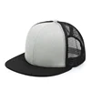 Customize Made Top Quality Plain Cotton Front Polyester Mesh Trucker Hat With Flat Brim Trucker Cap