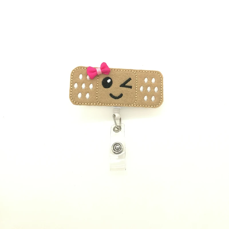 
Bandaid Badge Reel Holder Nursing Name Badge Holder Felt Badge Reel for Nurses, Students & Teachers Cute & Practical ID 