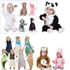 Children animals plain long sleeve girls kids boy organic newborn baby winter cotton clothes clothing romper jumpsuit