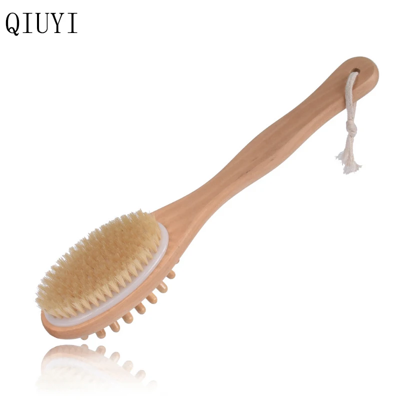 

OEM Natural wooden horse hair body brush for adult