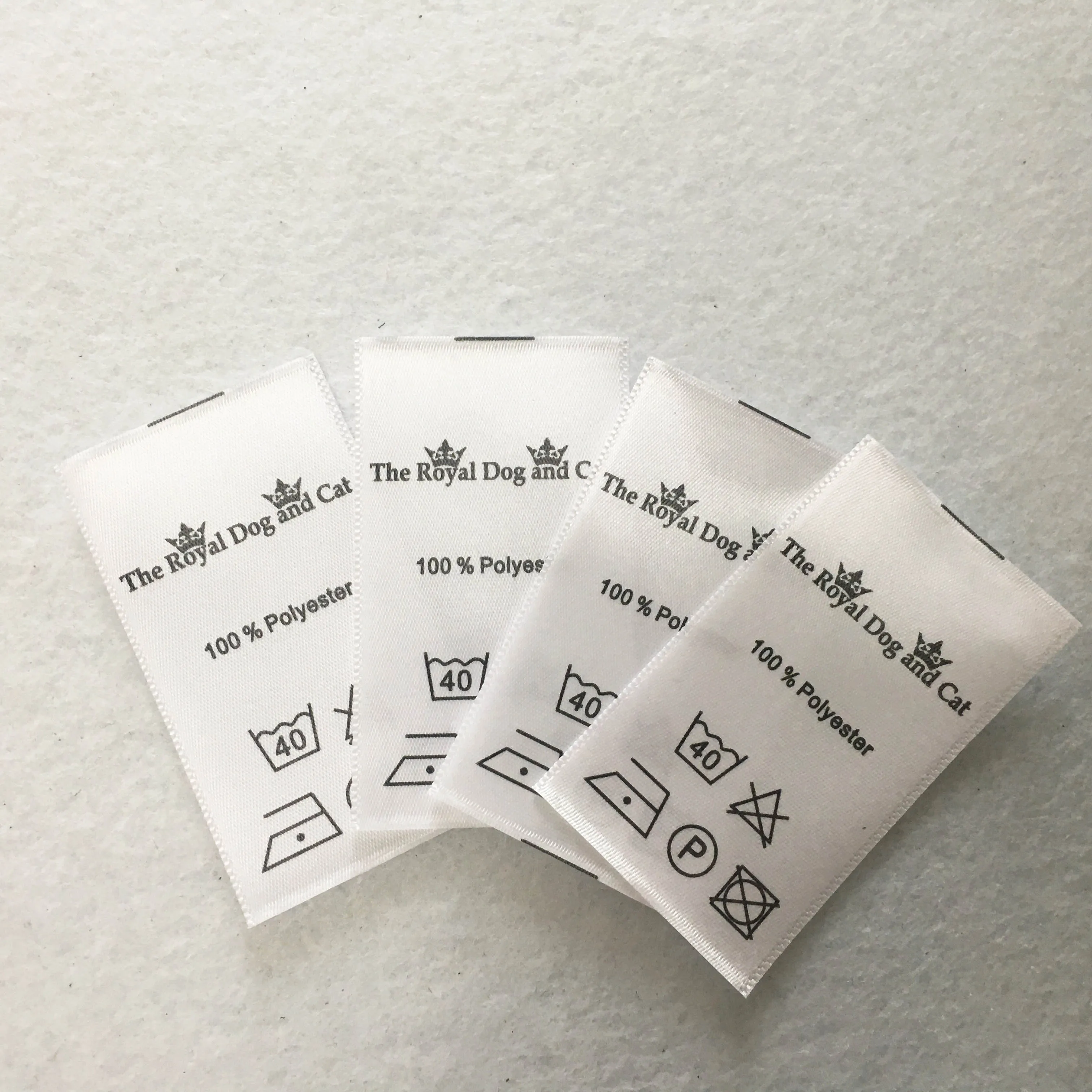 

Luxury custom printed label satin care label, Custom color