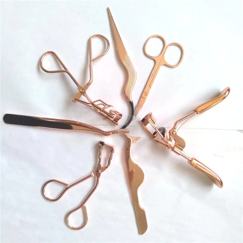 

Rose Gold Eyelashes tools Stainless Steel Eyelash Tweezers, Gold;rose gold;white;black;red;pink;purple;green;silver