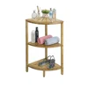 Bamboo Three Tier Corner Shelf Storage Creative curved indoor multi-purpose rack storage rack