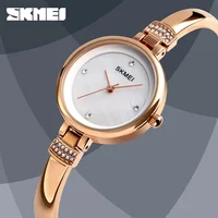 

2019 slim stone shell face skmei 1409 ladies womens analog watches for small stainless steel quartz wrist watch
