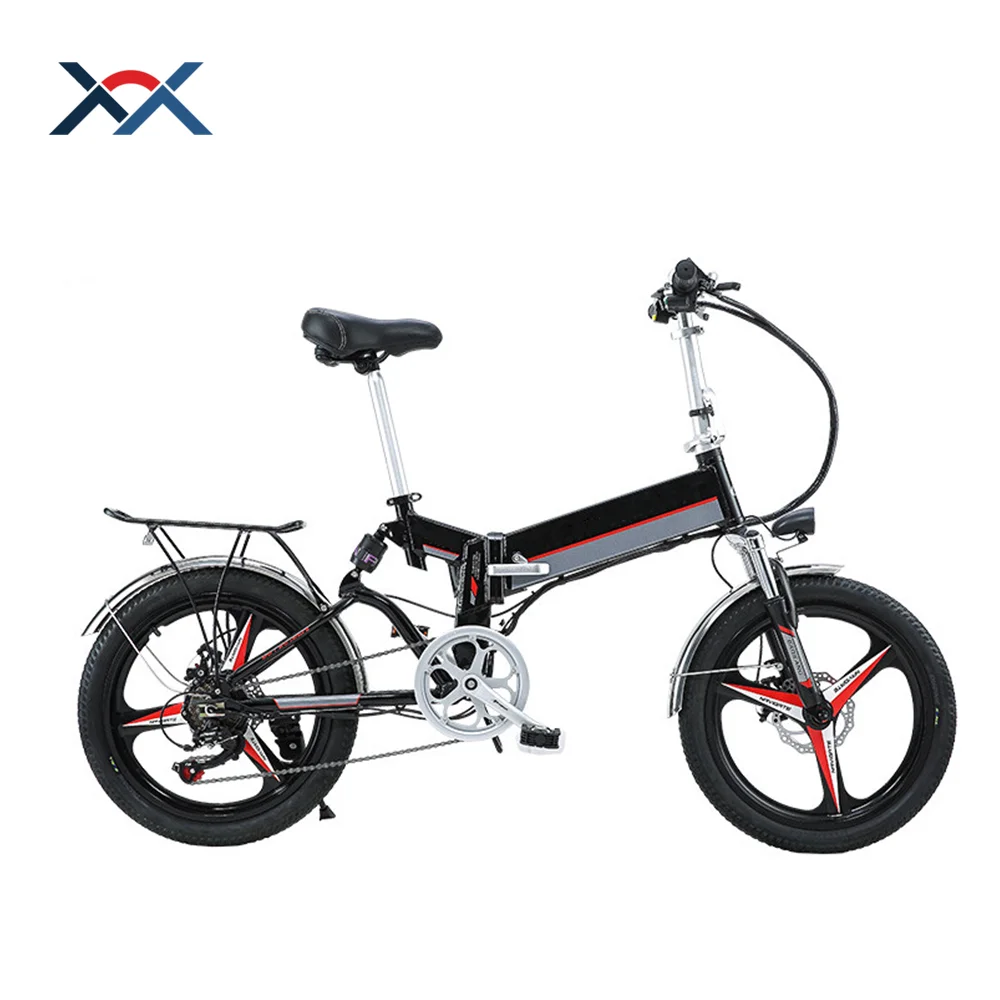 

350W Mag Wheel 48V 20 7 Speed Foldable Electric Bicycle With 10Ah Lithium Battery, Black;white;optional