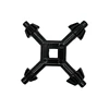 Black Coating 4 Way Chuck Key for Most Drills and Power Tools