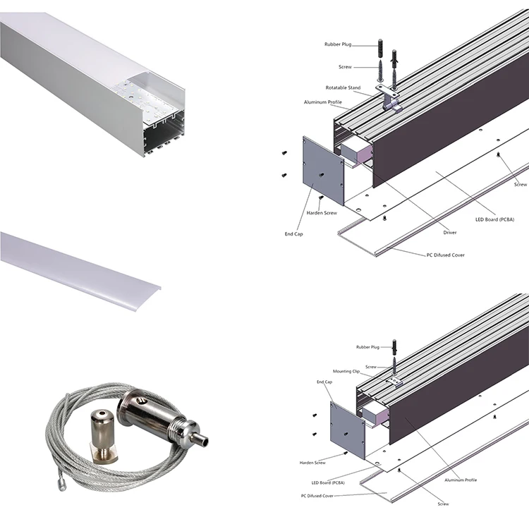
Linkable led linear lights&lighting aluminium led profile alloy for led linear pendant light 