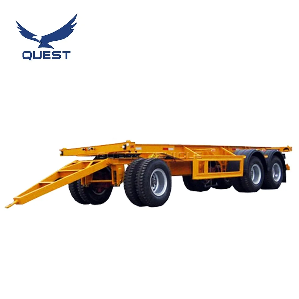 

Quest 20feet Skeleton Double Steering Container Drawbar Trailer Full Trailer, Customers optional