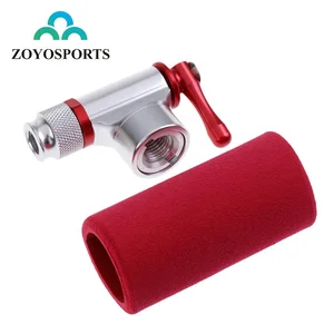 ZOYOSPORTS Mini Cycling Bicycle  CO2 Inflator Head With Insulated Sleeve Set Alloy Bike Tire Air CO2 Pump