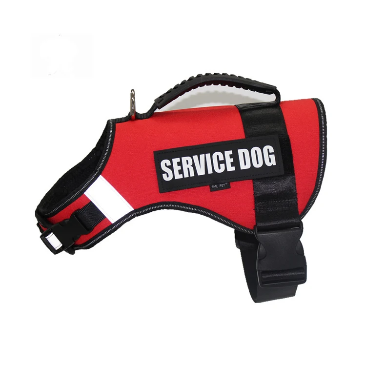 

Real Reflective Service Dog Vest Patches Adjustable Dog Harness, Black,red