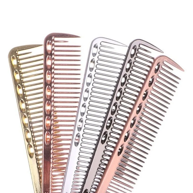 

Black Silver Professional Salon Barber Home Space Aluminum Long Hair Comb for Women, Colorful