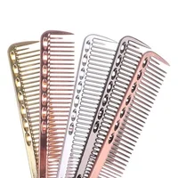 

Black Silver Professional Salon Barber Home Space Aluminum Long Hair Comb for Women