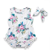 

XH1424WH New Fashion Soft Baby Girls Romper High Quality Infants Flower Romper