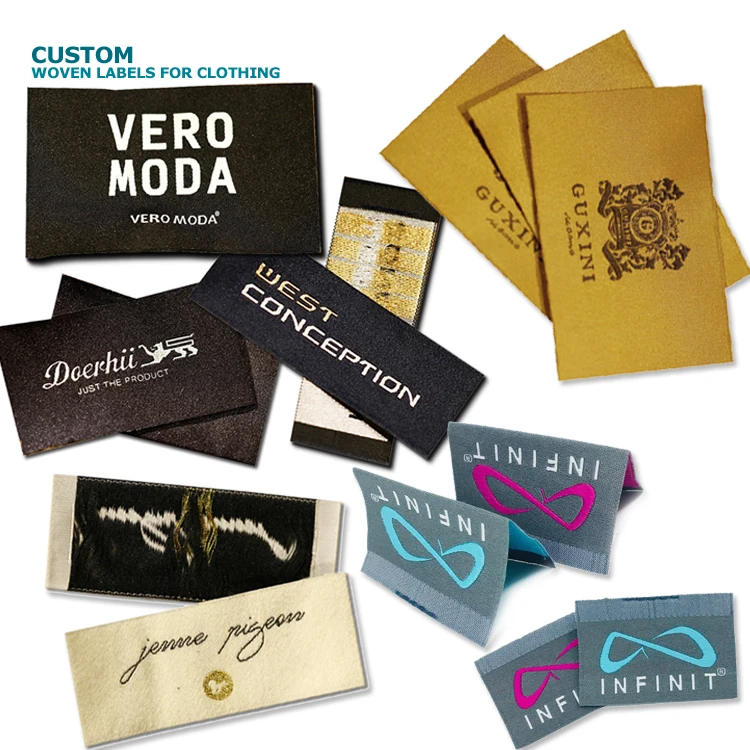 

Garment Private Label Tags Custom Clothes Brand Name Logo Woven Labels For Clothing, Custom color