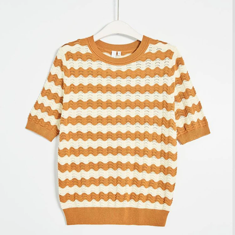 

Fashion and Soft Cotton Knit Short Sleeve Womens Soft Sweaters