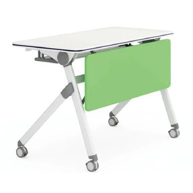 
Wooden Classroom Training Room Desks Foldable Conference Folding Table Tops with Wheels 