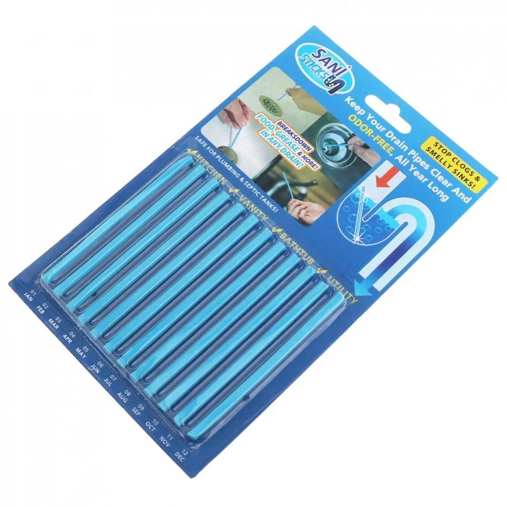 

Oil Decontamination Kitchen Toilet Bathtub Drain Cleaner Sewer Cleaning Rod Sewer Hair Clear, Blue