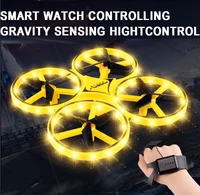 

2019 New Arrival Amazon hot novelty 2.4G rc watch controlling flying infrared toys,smart watch Gravity rc hand induction drone