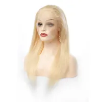 

Honey Blond 613 Cuticle Aligned Mink Brazilian Human Hair Glueless Transparent HD Straight Full Lace Wig with Baby Hair