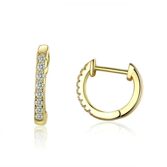 

Delicate Gold Plated 925 Sterling Silver Micro CZ Hoop Earrings, Gold/ silver