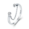 Qings Split Smiley Face Ring 925 Sterling Silver Zircon Open Ring For Girls
