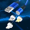 Circular Interface Magnetic Charging Data Cable 3 in 1 For Type C For iPhone For Android 360 Degree 3A/5A Charging Cable