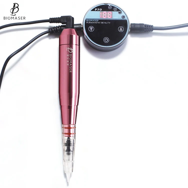 

BIOMASER Newest Portable Mini Power Supply with Micropigmentation Machine Tattoo Gun for Ombre Eyebrow